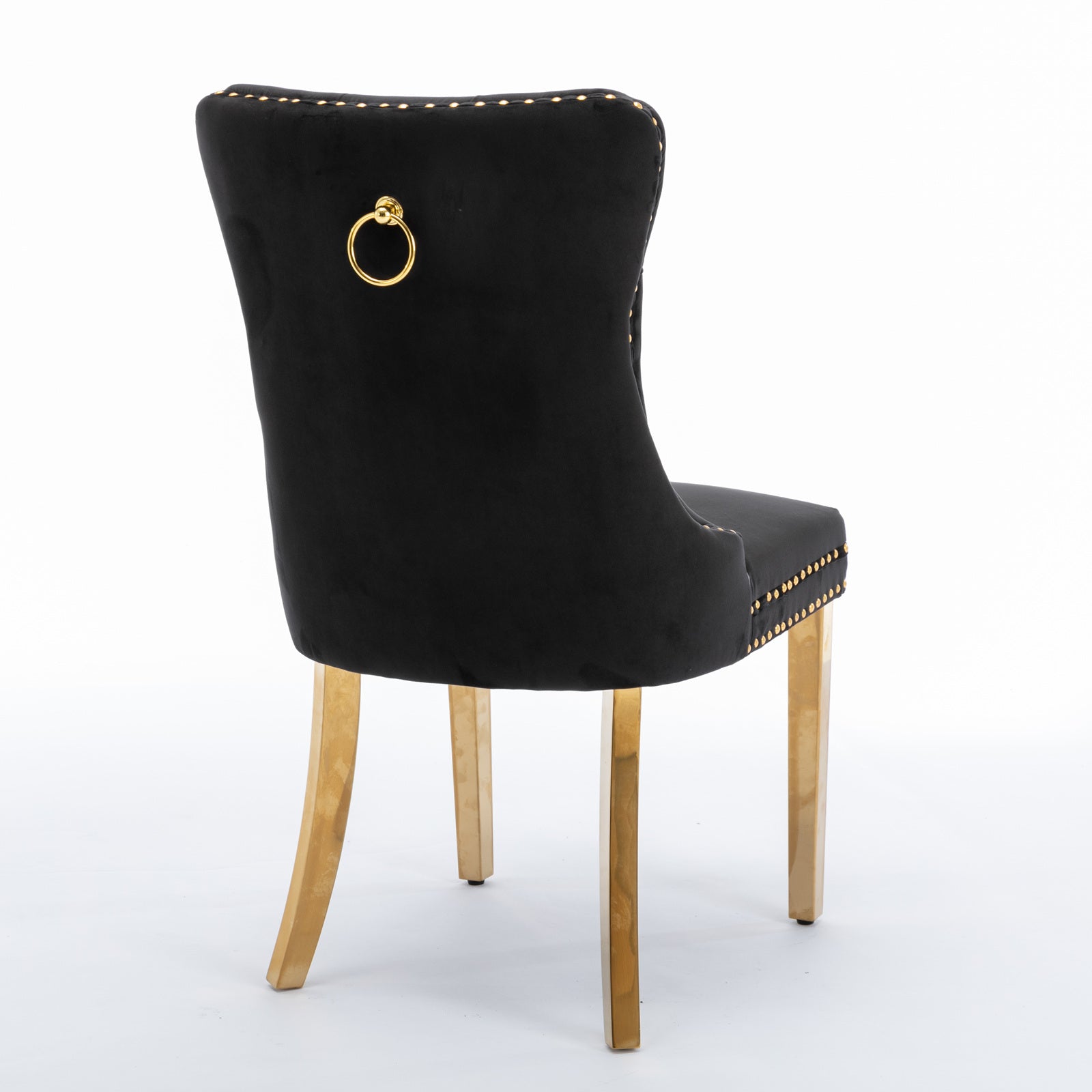 Modern High-end Tufted Solid Wood Velvet Dining Chair(Set of 2)