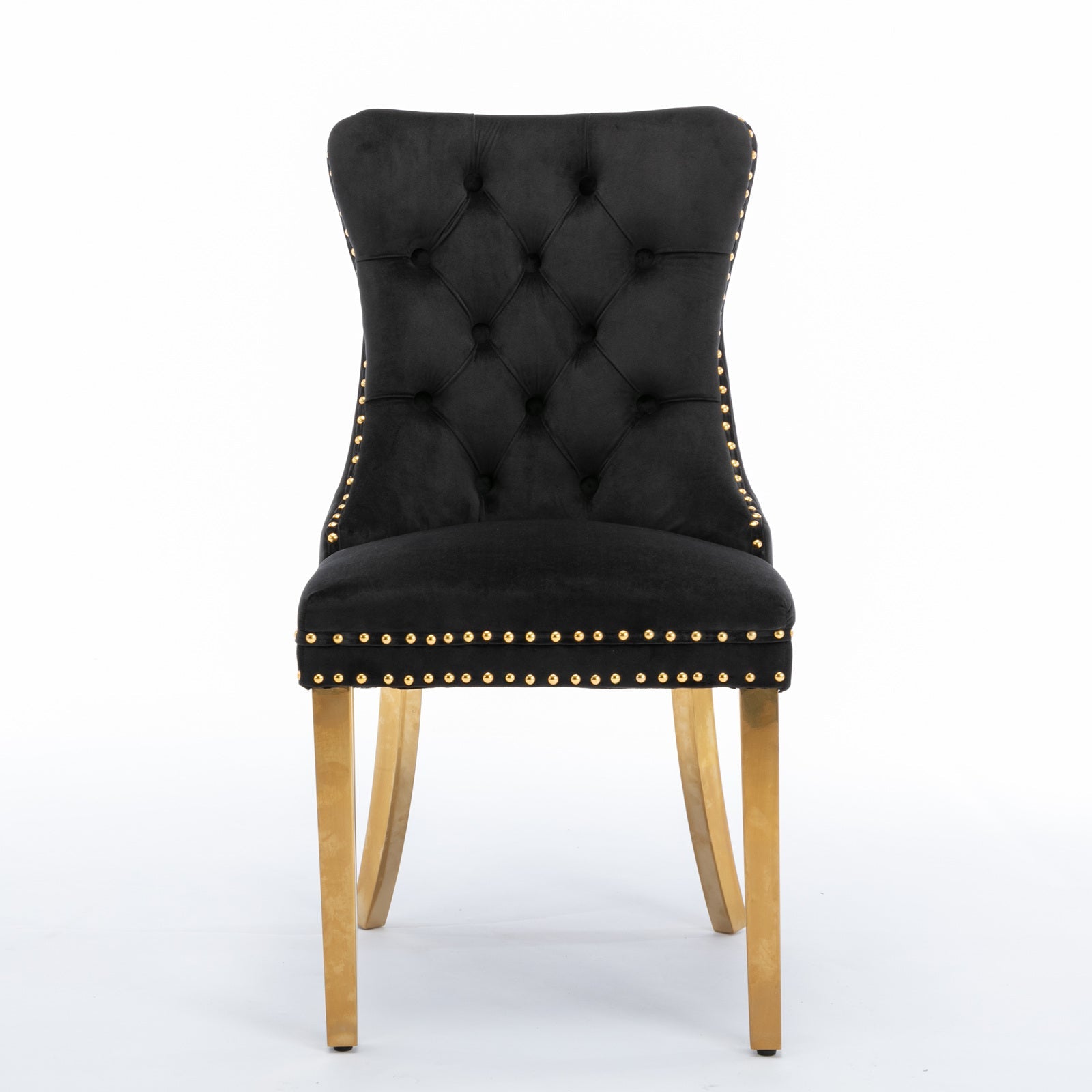 Modern High-end Tufted Solid Wood Velvet Dining Chair(Set of 2)