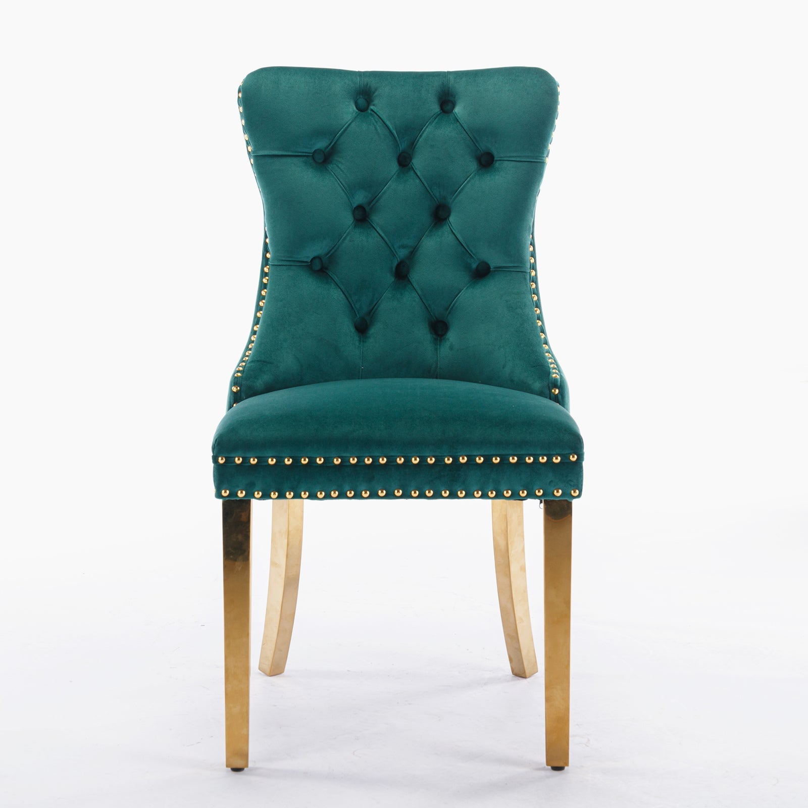 Modern High-end Tufted Solid Wood Velvet Dining Chairs (Set of 2)