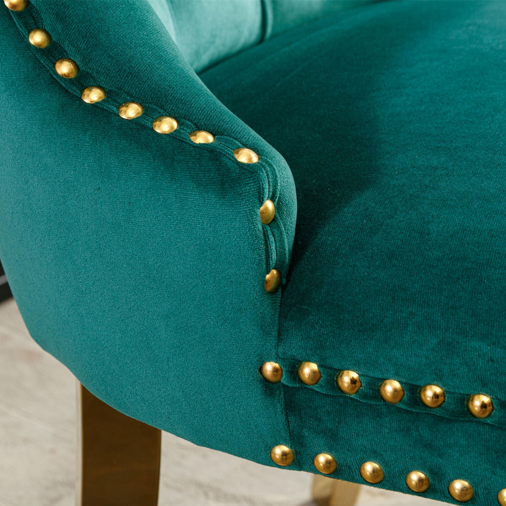 Modern High-end Tufted Solid Wood Velvet Dining Chairs (Set of 2)