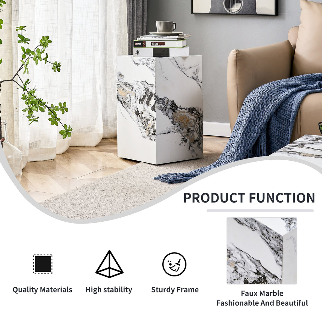Modern White Cube Fashion Texture Design Coffee Table