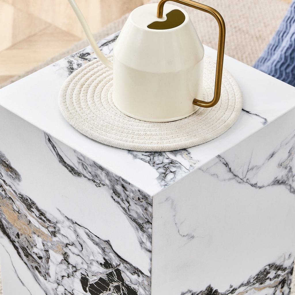 Modern White Cube Fashion Texture Design Coffee Table