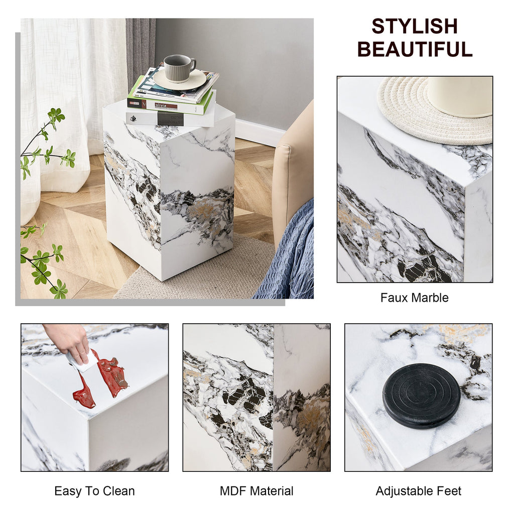 Modern White Cube Fashion Texture Design Coffee Table