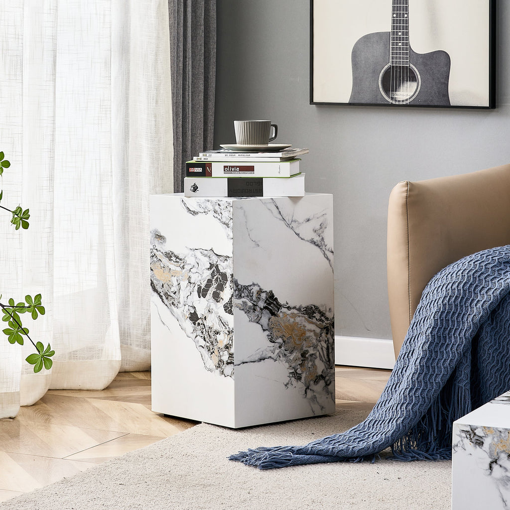 Modern White Cube Fashion Texture Design Coffee Table