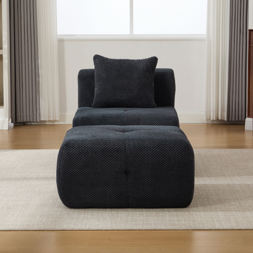 31' Modular Cloud Boneless Accent Chair with Ottoman Set