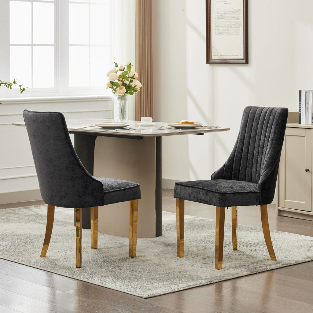 Rayon Cloth Flocking Chenille Dining Chairs (Set of 2 )