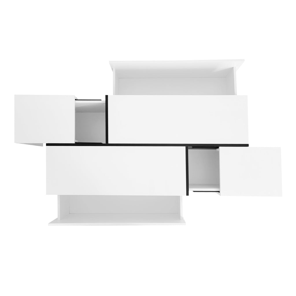 Multi-Functional Extendable Coffee Table with 2 Storage Space and Drawers