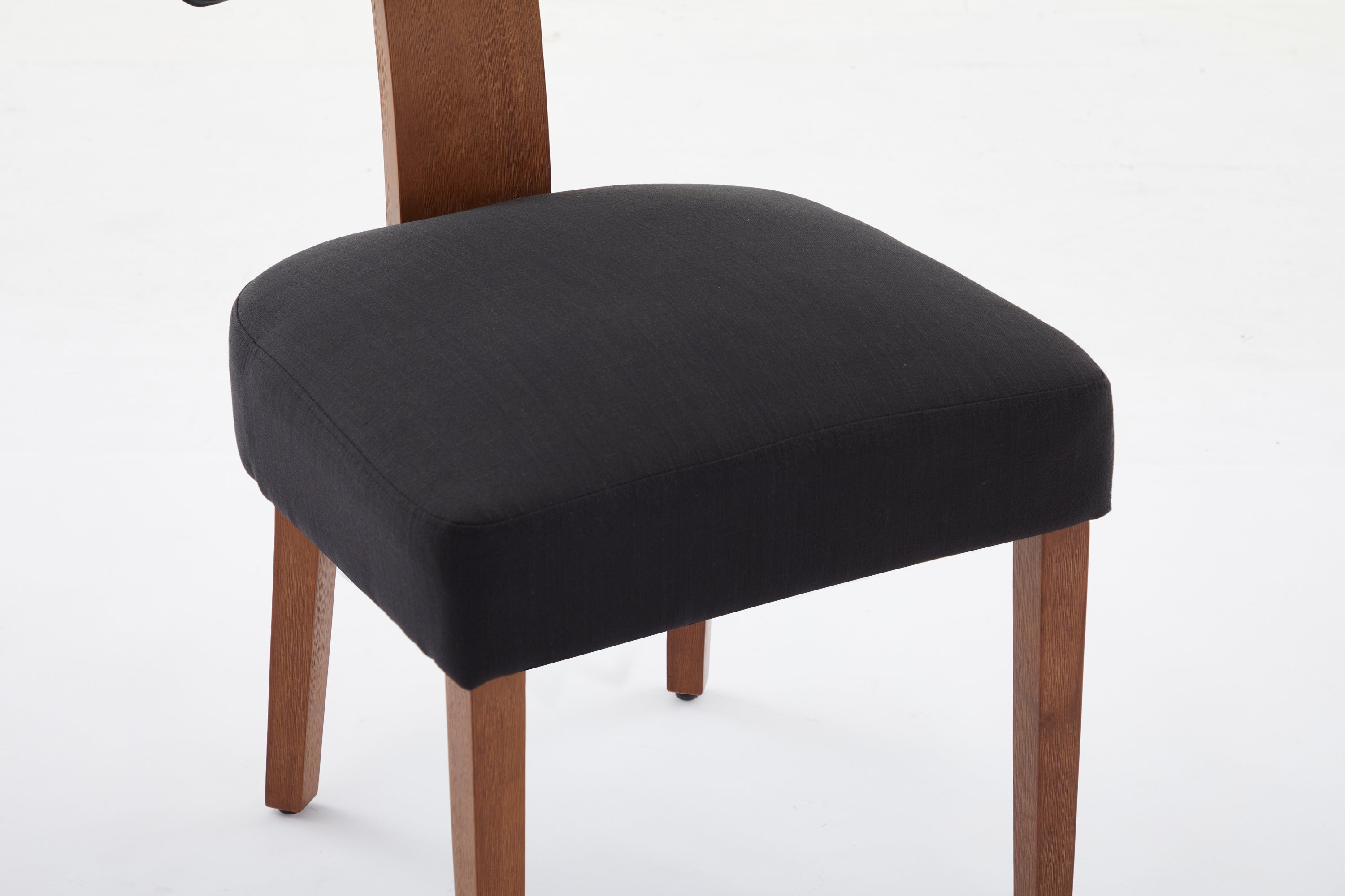 2Pcs  Modern Armless Dining Chairs With Curved Wingback and Solid Wooden Legs