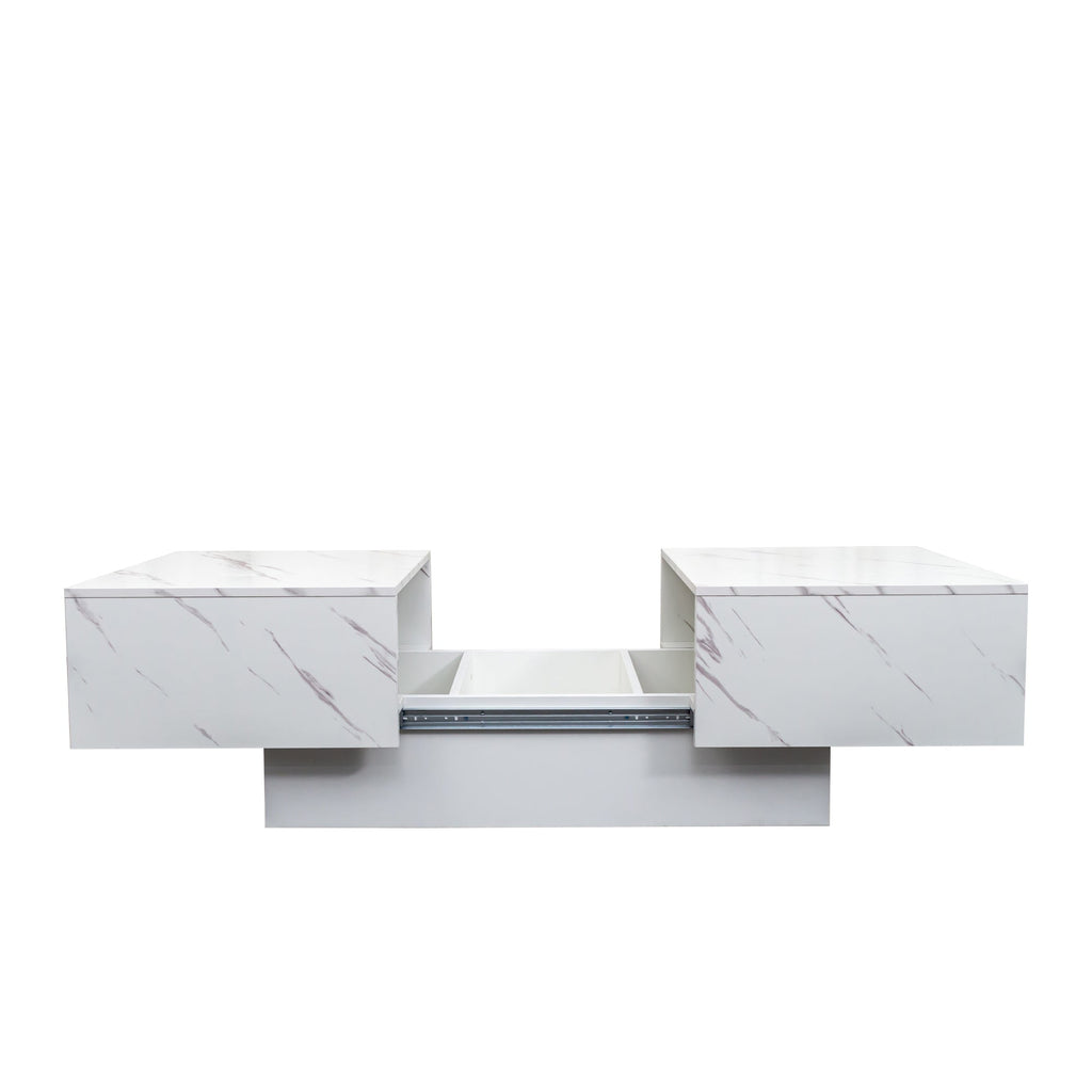 White Coffee Table with Sliding Tabletop