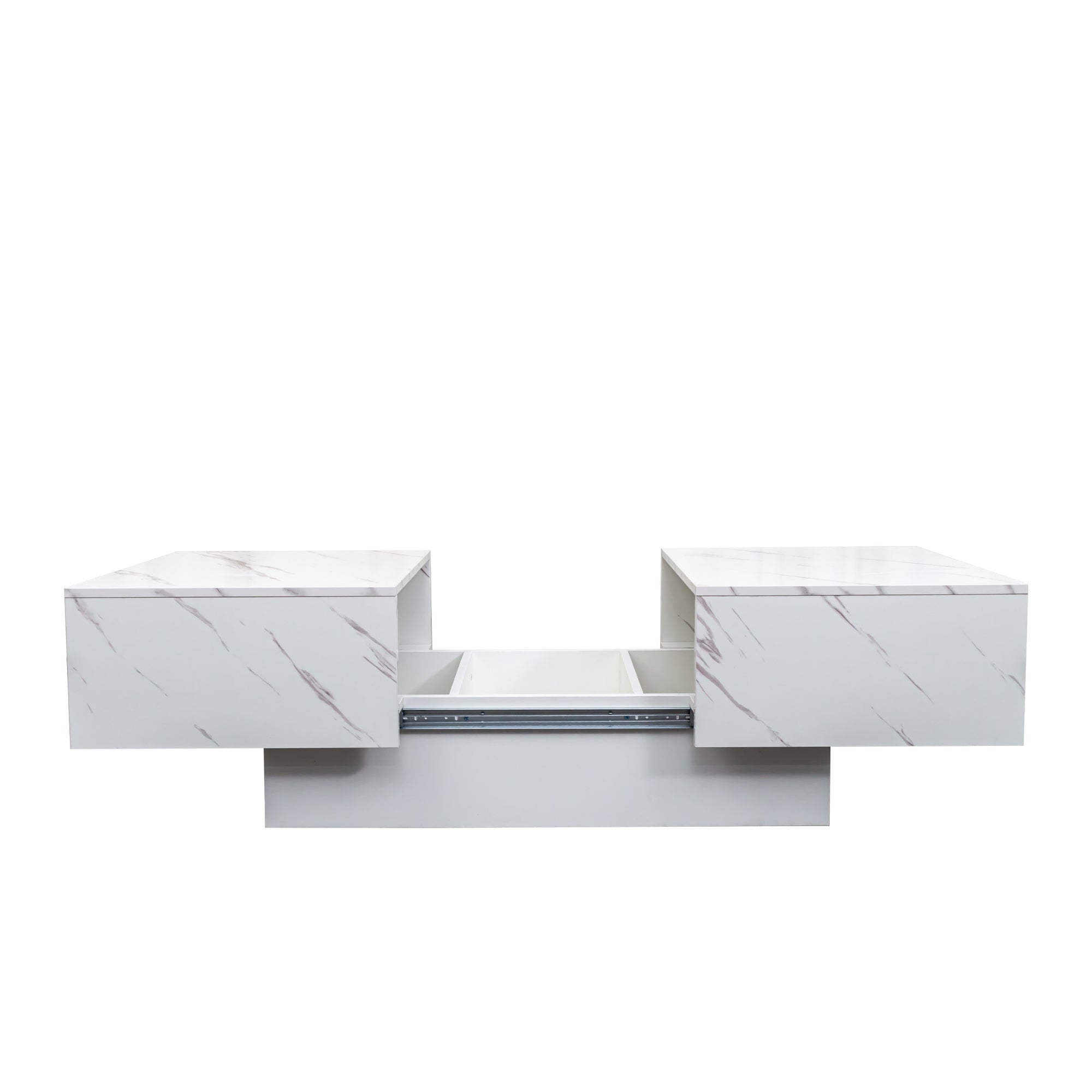 White Coffee Table with Sliding Tabletop