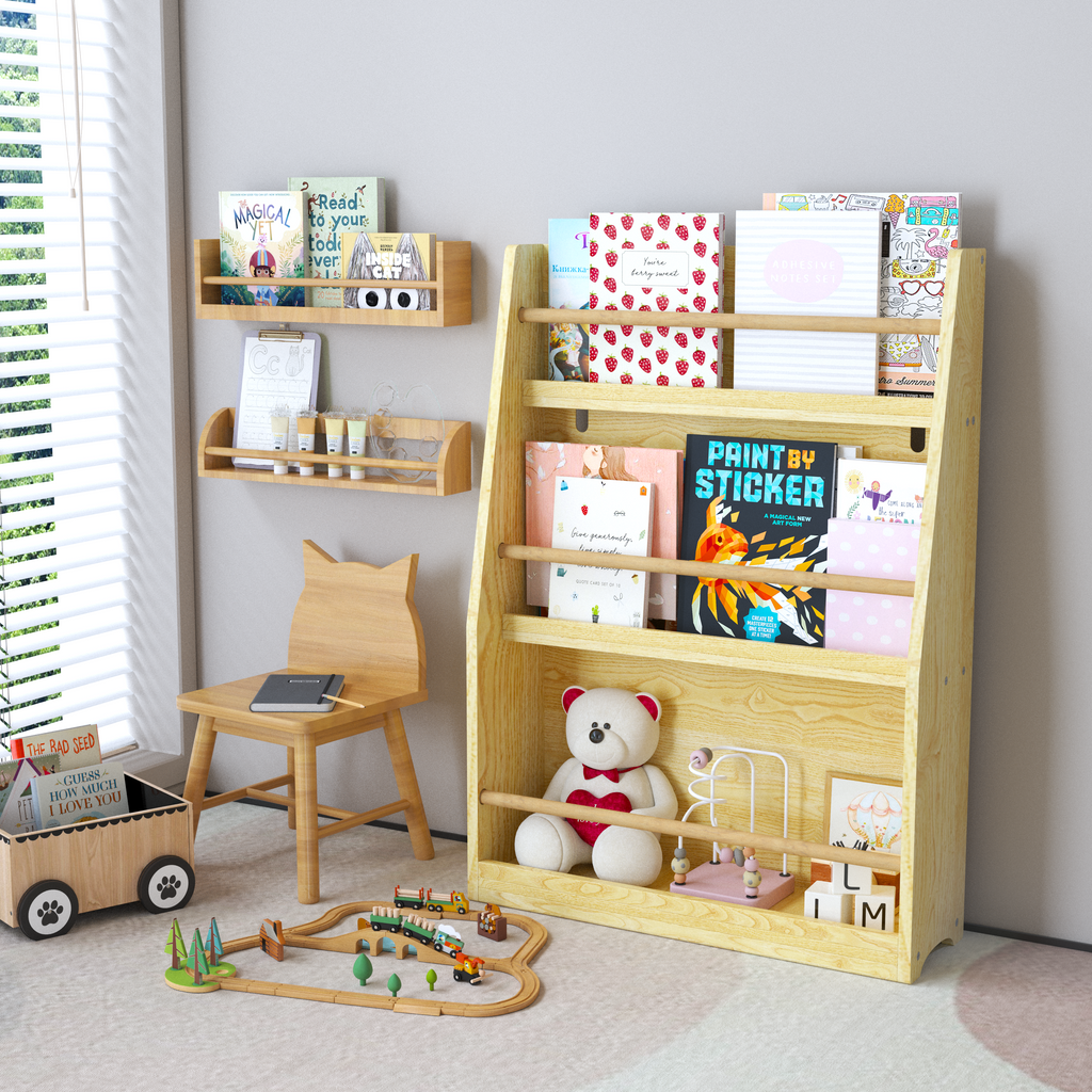 3 Tier Montessori Kids Book Display Rack