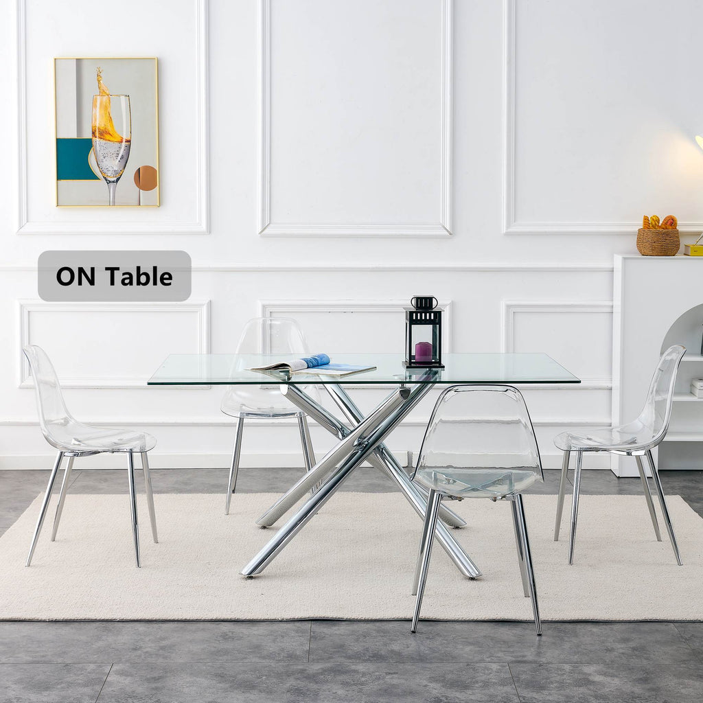 Modern Minimalist Transparent Metal Dining Chairs