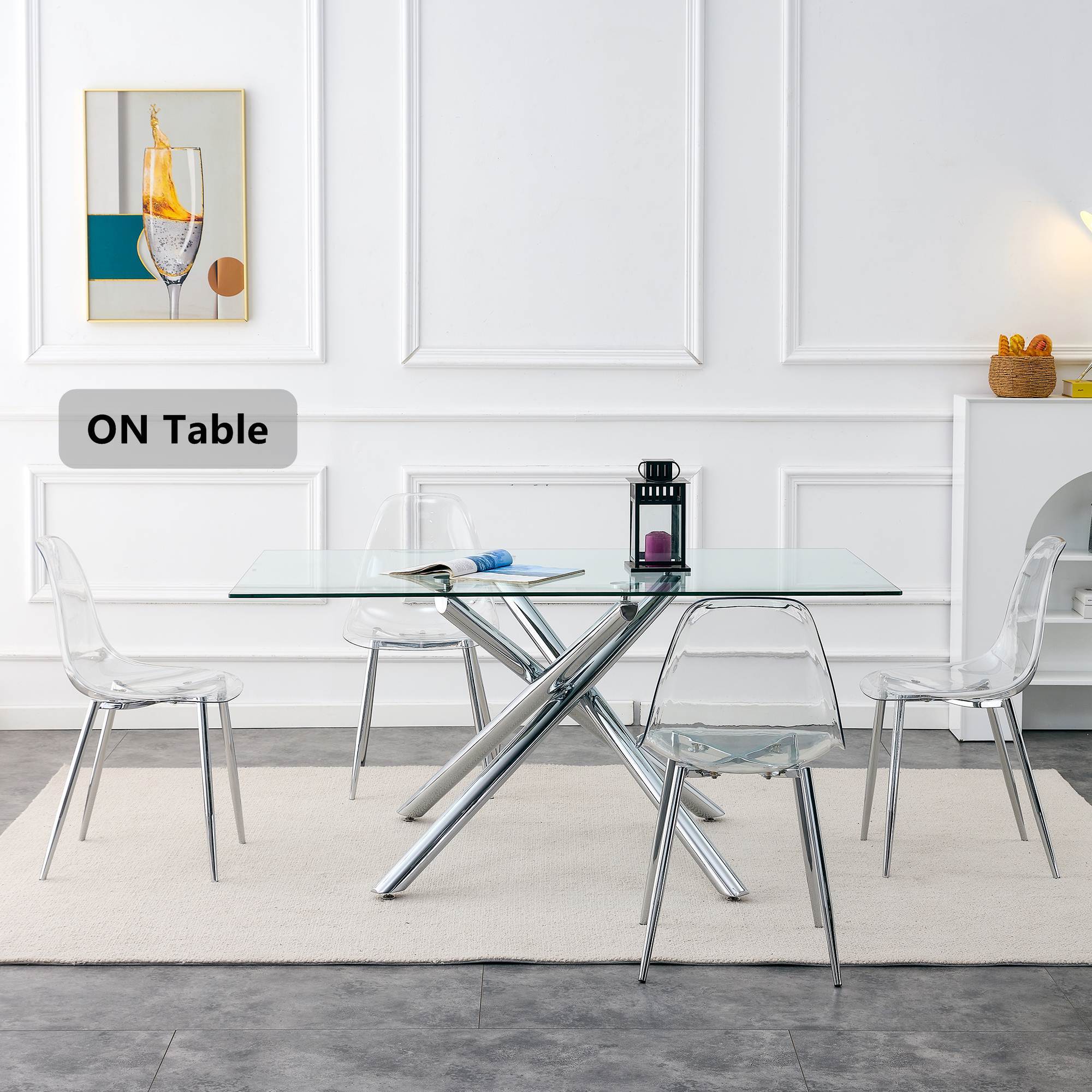 Modern Minimalist Transparent Metal Dining Chairs