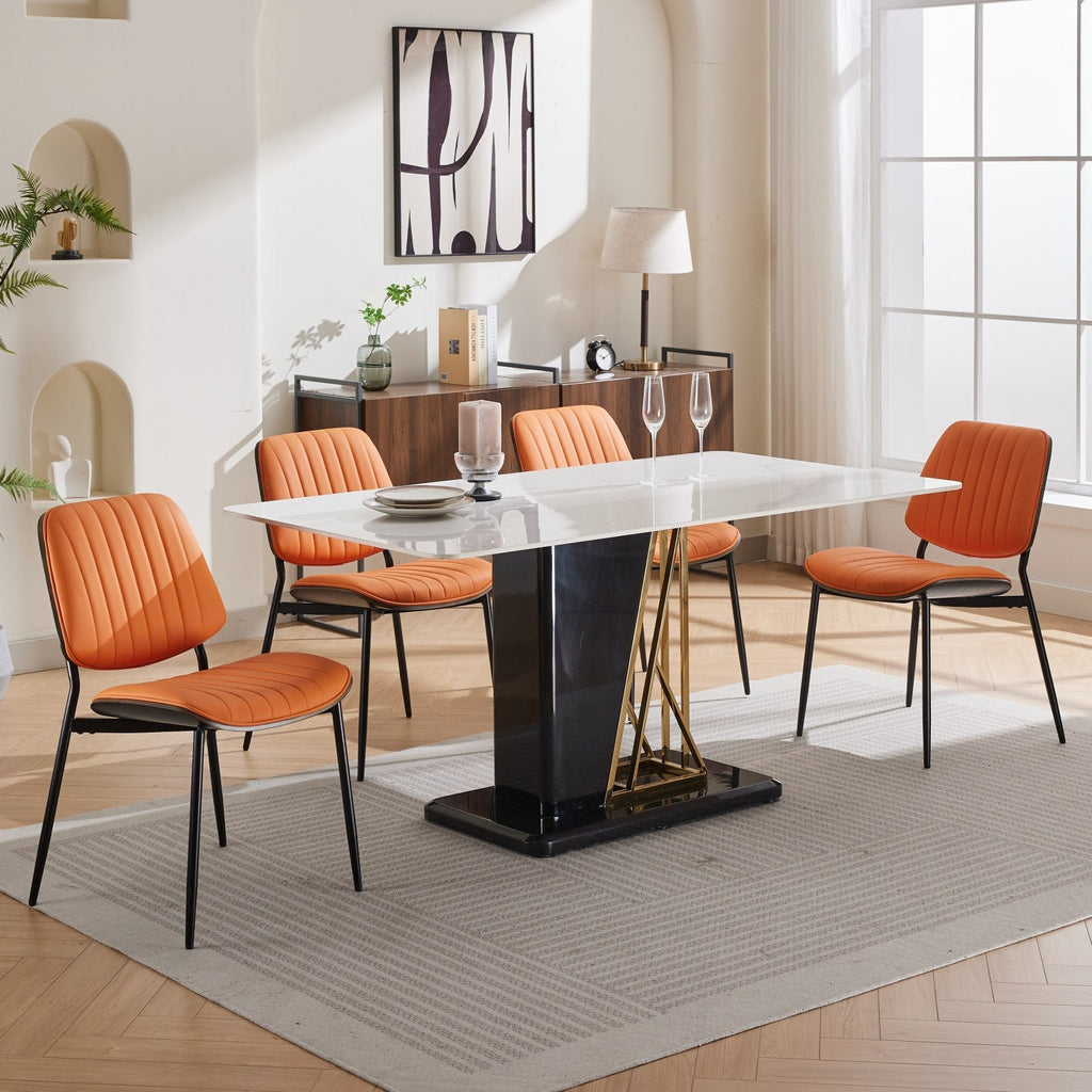 Mid Century Modern Retro Faux Leather Dining Chairs with Walnut Bentwood (Set of 2)