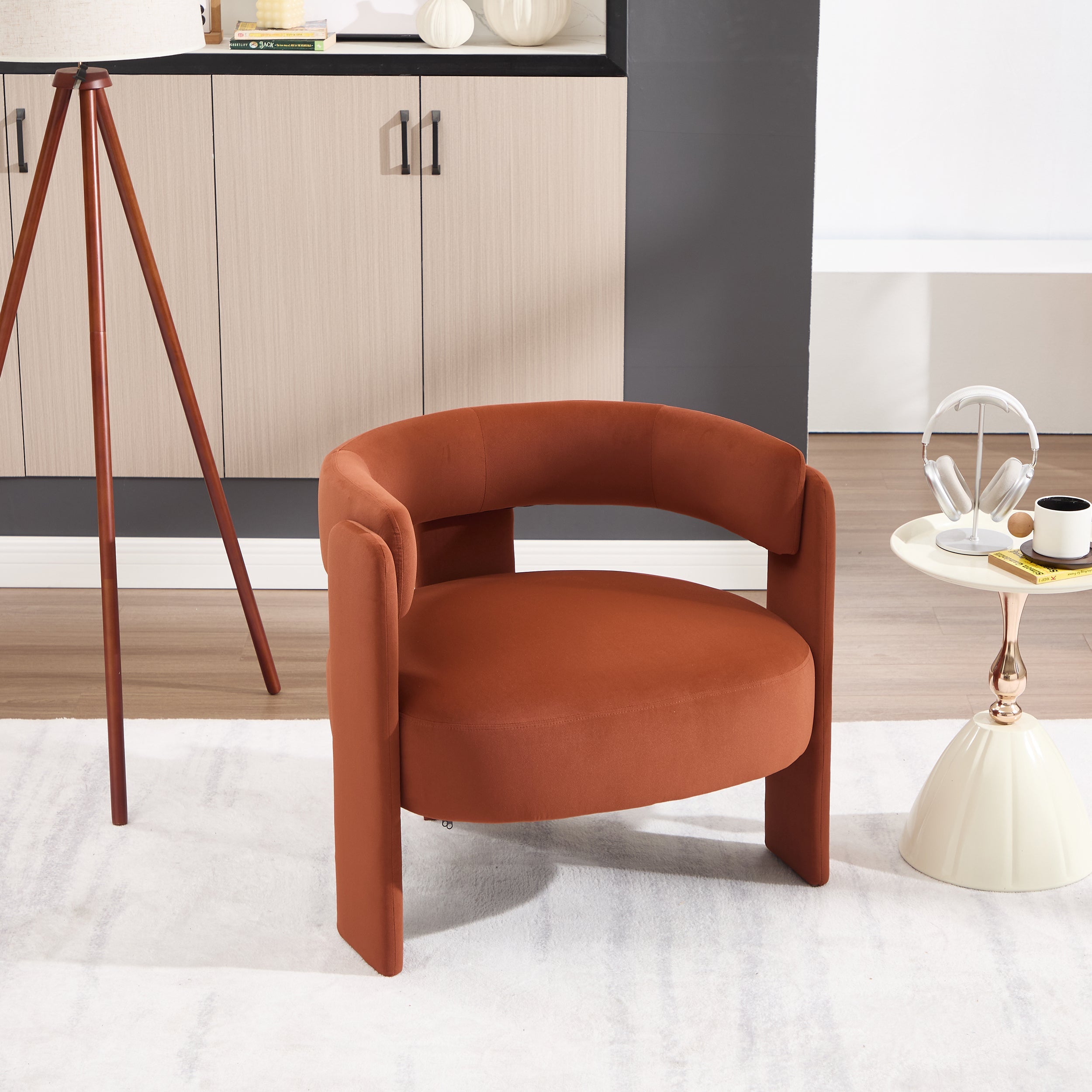 Mid-Century Velvet Comfy Single Sofa Accent Chair