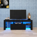51" Black TV Stand with LED RGB Lights
