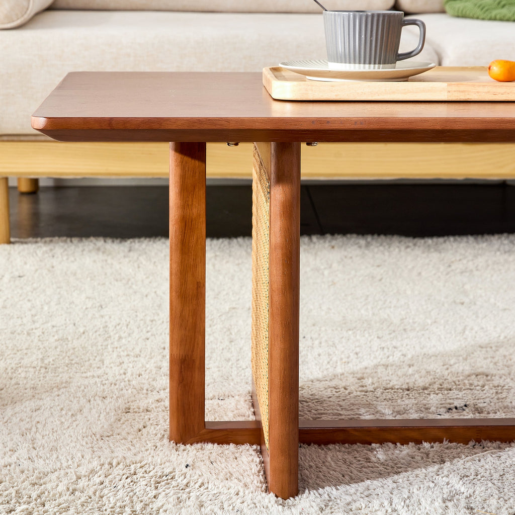 Chinese Style Rattan Solid Wood Coffee Low Table