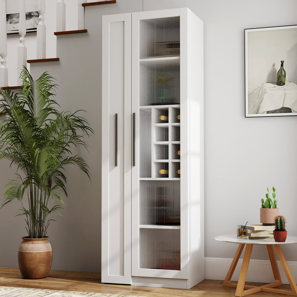 Farmhouse Kitchen Storage Cabinet with Glass Doors