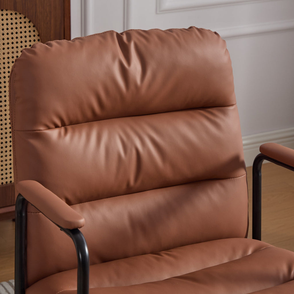 Mid Back Home Office Ergonomic PU Leather Computer Rolling Swivel Chair