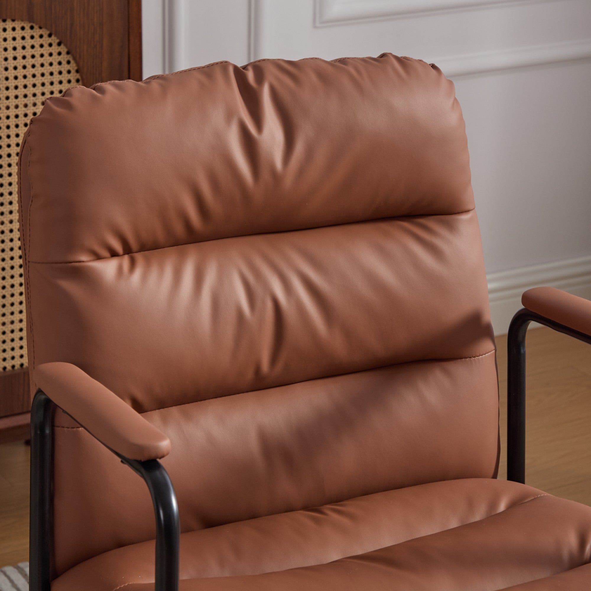 Mid Back Home Office Ergonomic PU Leather Computer Rolling Swivel Chair
