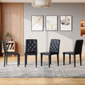 35 Inches Black PU Dining Chairs (Set of 4)