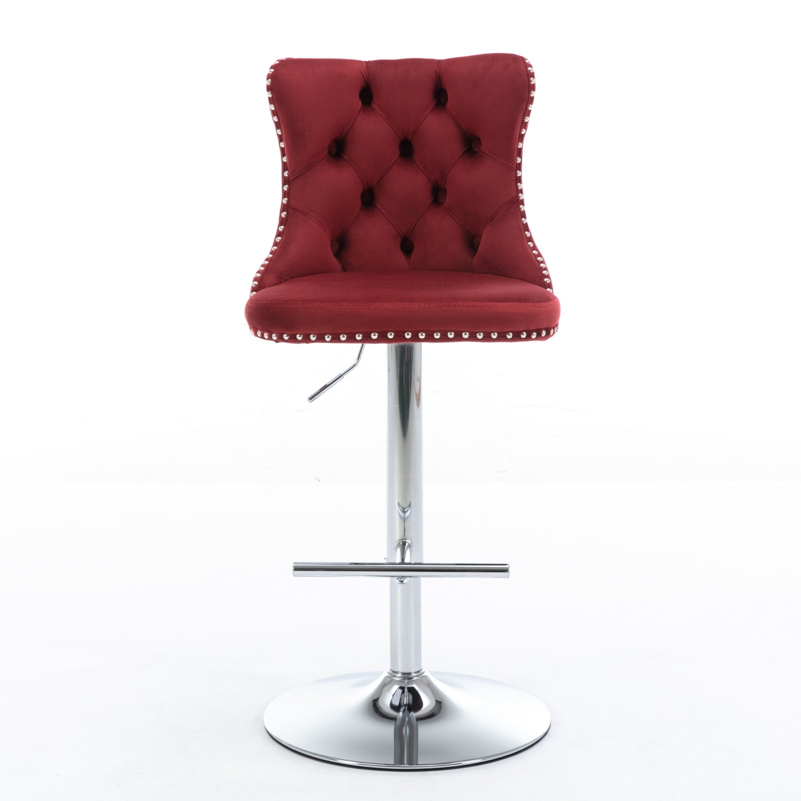 25-33 Inch Modern Velvet Swivel Barstools (Set of 2)