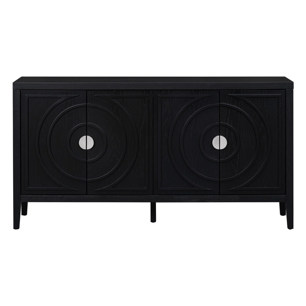 60" Circular Groove Design Sideboard Door for Living Room