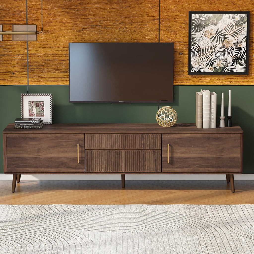 Mid Century TV Stand with 2 Drawers