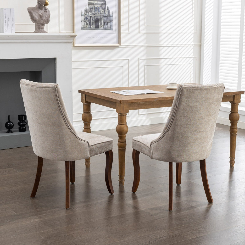Rayon Cloth Flocking Velvet/Linen Dining Chairs (Set of 2)