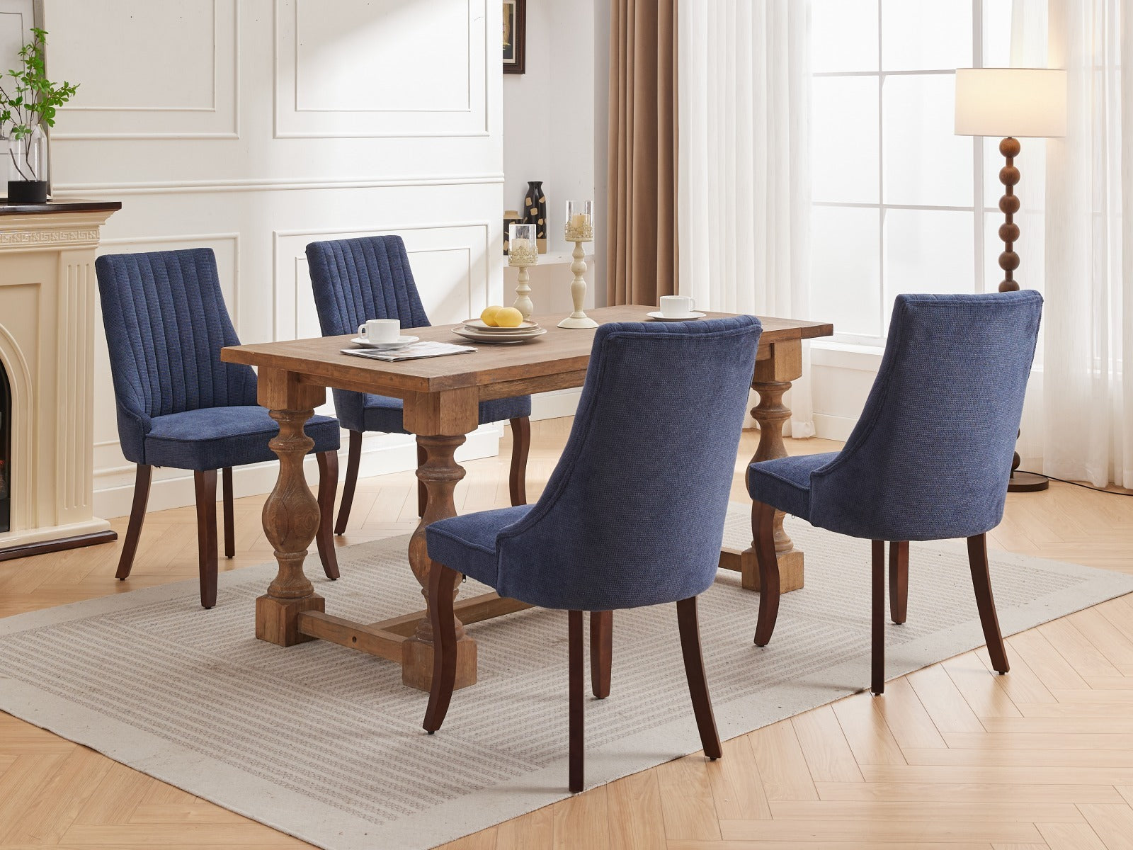 Rayon Cloth Flocking Velvet/Linen Dining Chairs (Set of 2)