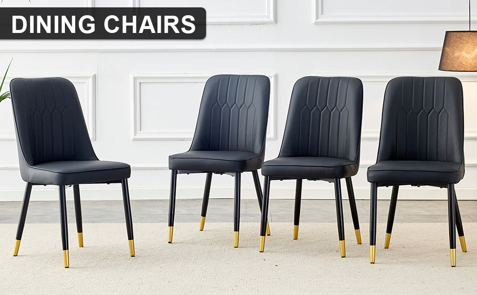 Modern PU Artificial Leather Dining Chairs (Set of 4)