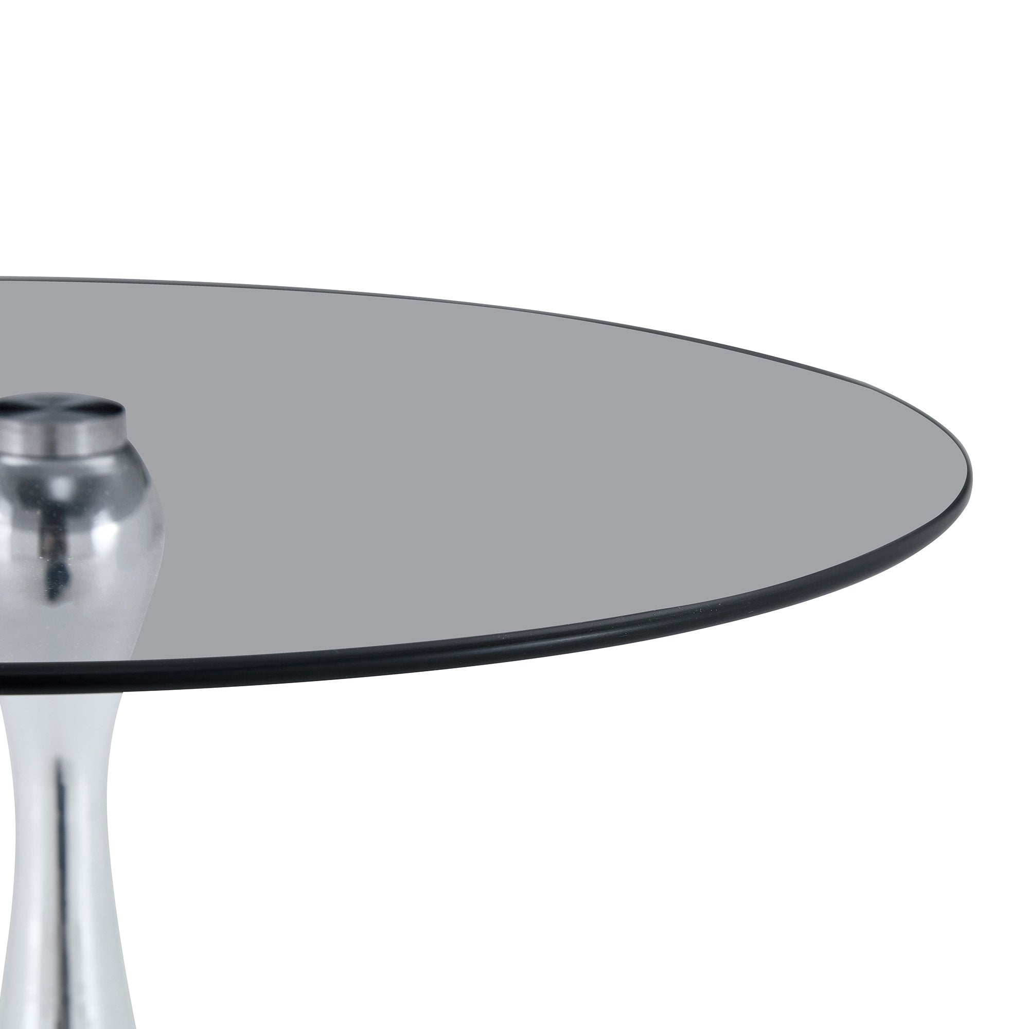 20" Small Luxury Metal Round Side Table with a Glass Top