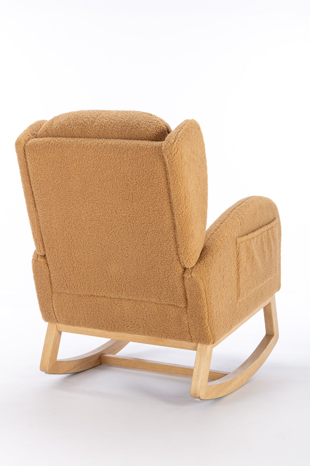 Teddy Fabric Rocking Chair with Packet Wood Legs