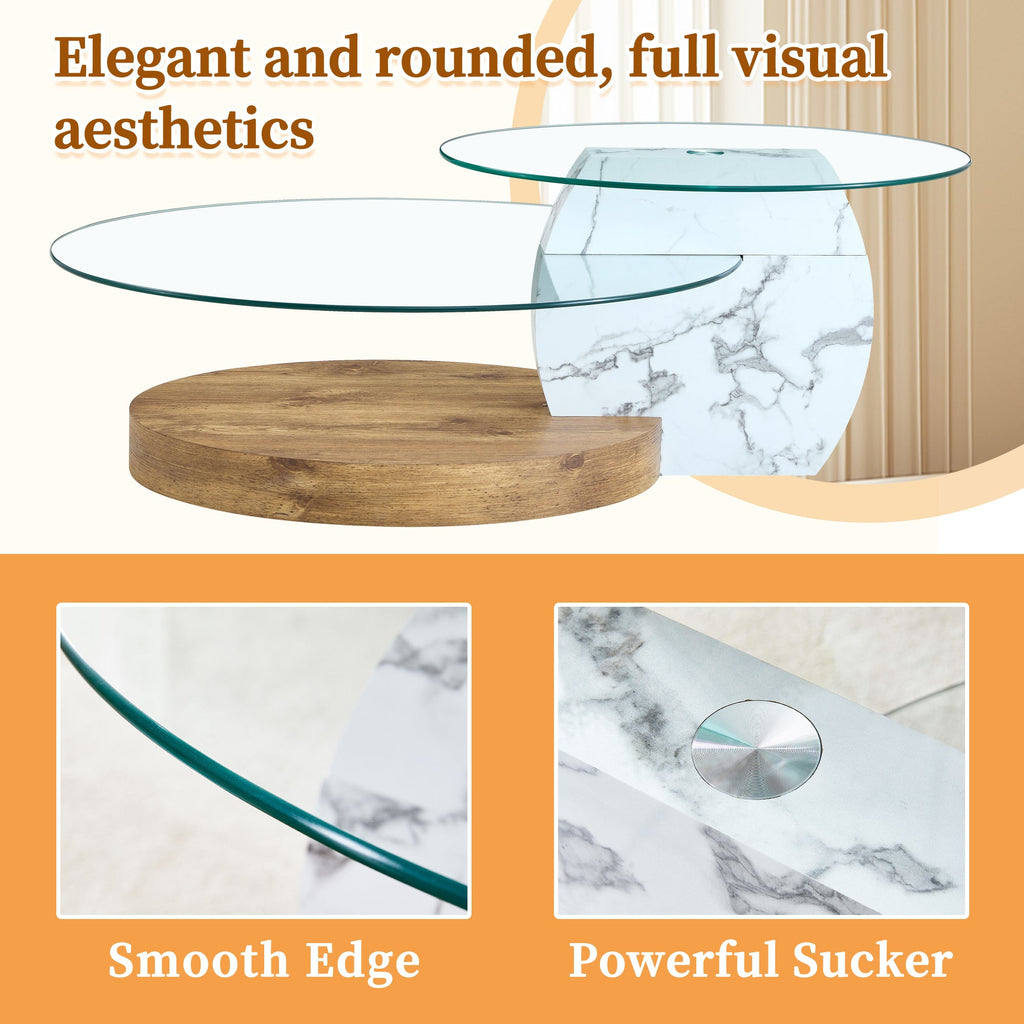 Contemporary Artistic Double Layer Coffee Table