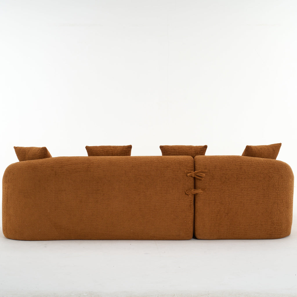 Boneless L-Shape Sectional Sofa with Curved Chaise