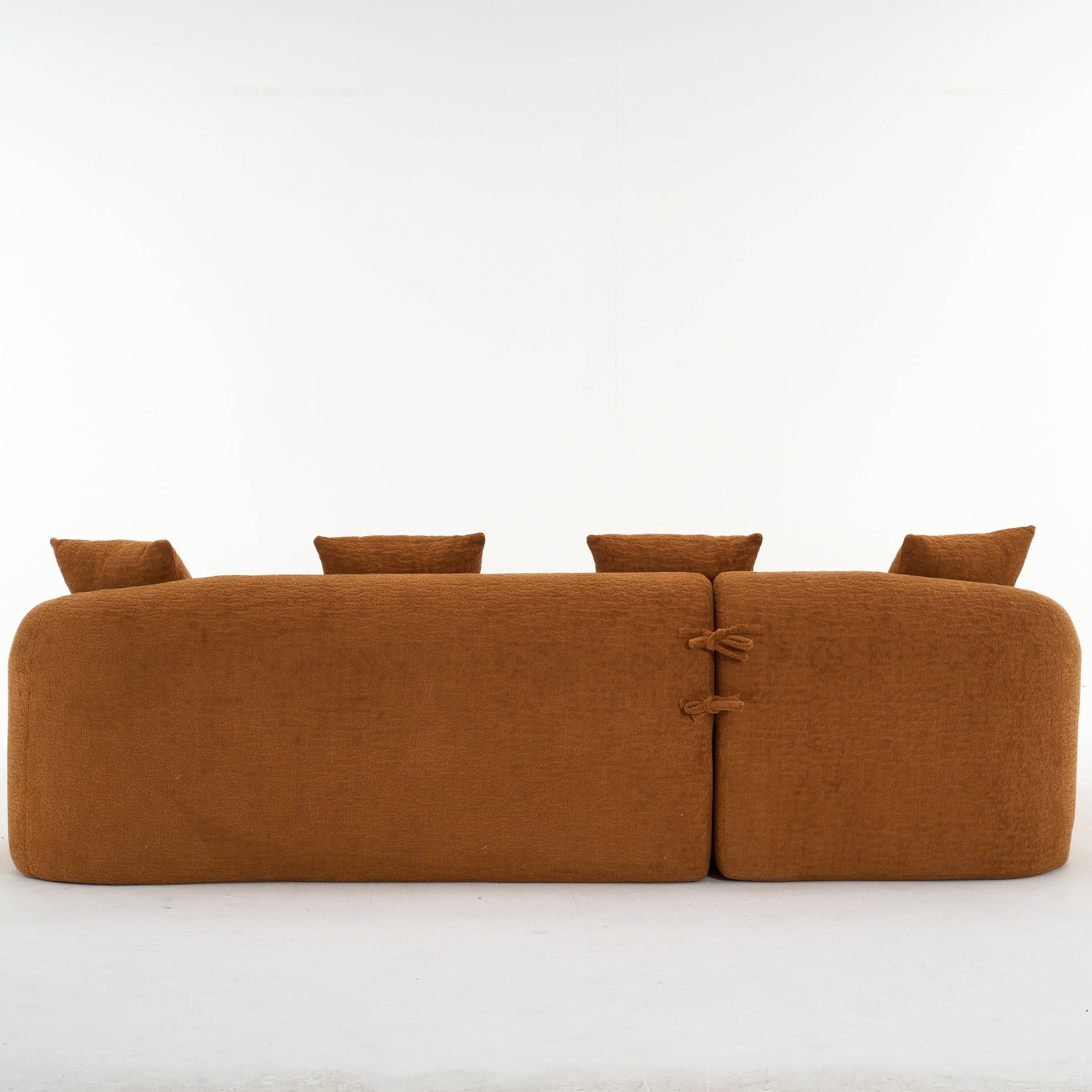 Boneless L-Shape Sectional Sofa with Curved Chaise