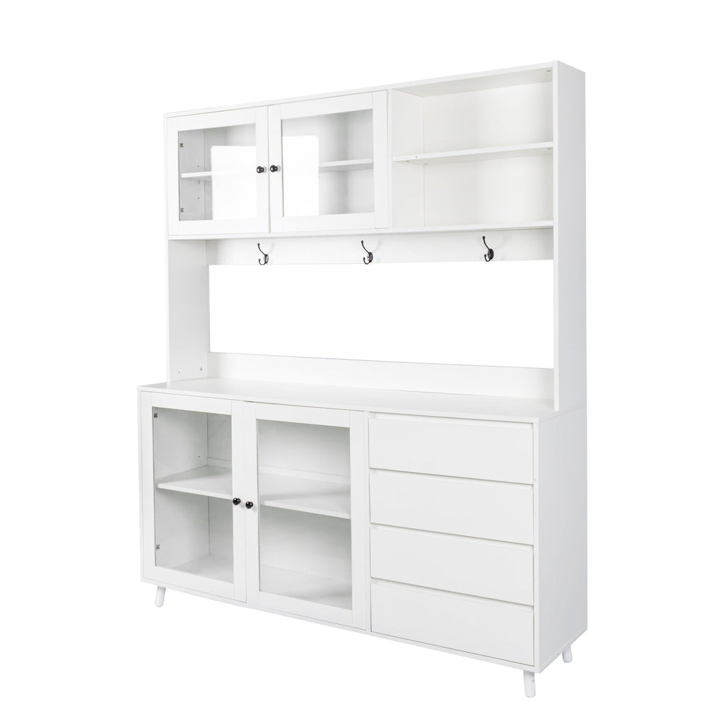 63' W Large Kitchen Hutch Cabinet