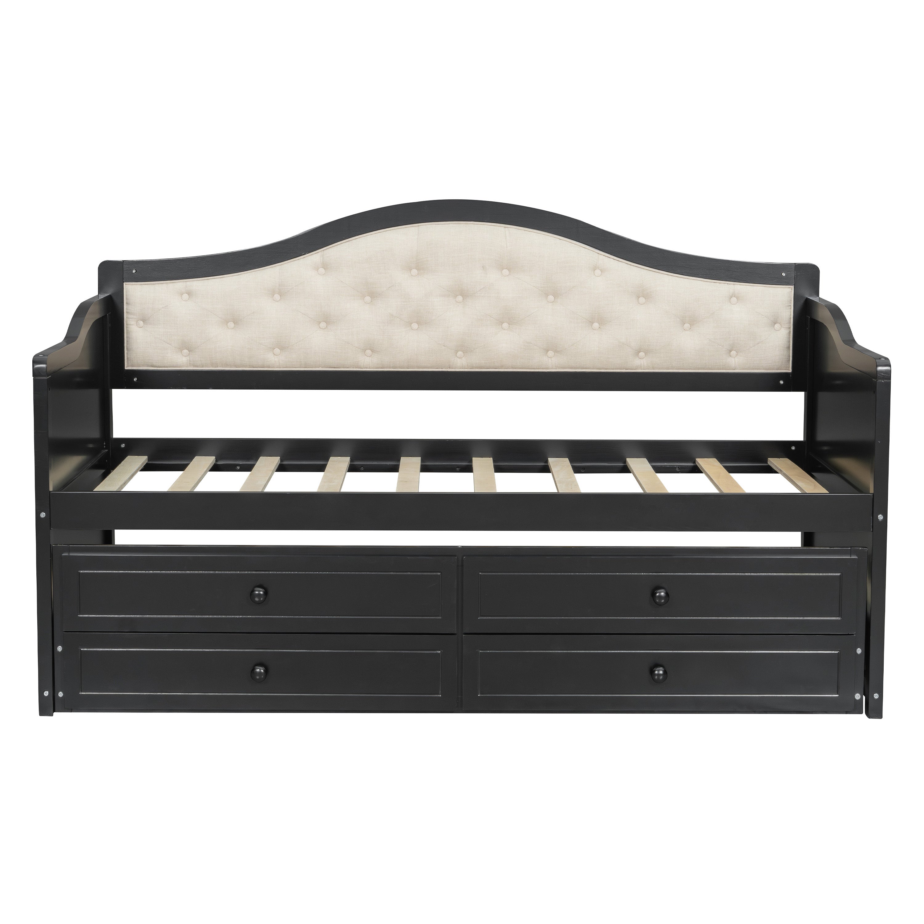 Wooden Twin Sofa Bed with Trundle