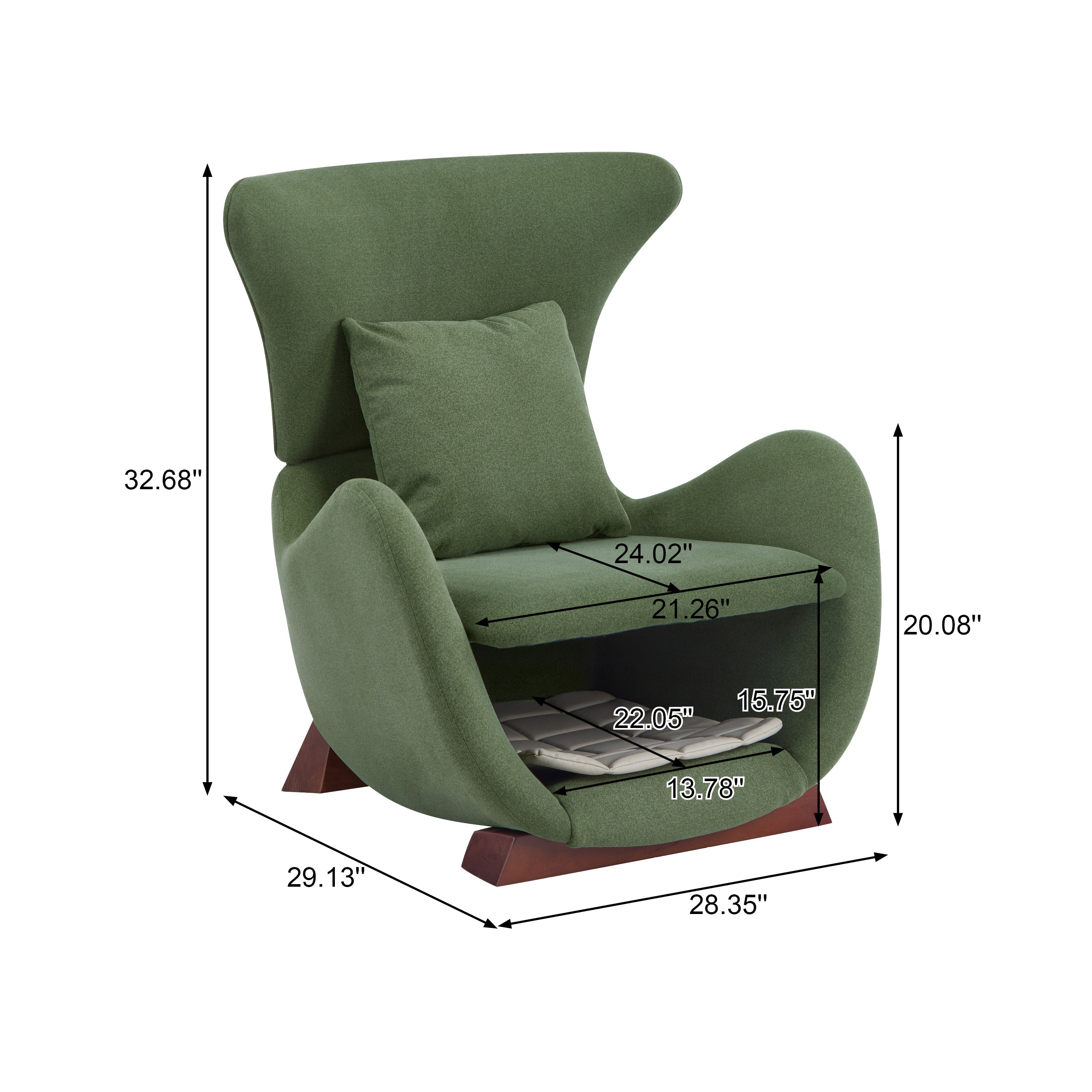 Modern Brown Polyester Accent Chair with Pet/Storage Space