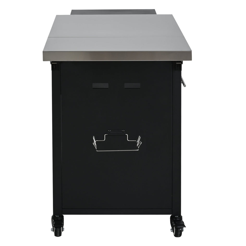 Foldable BBQ cart with storage, portable for backyard & patio cooking