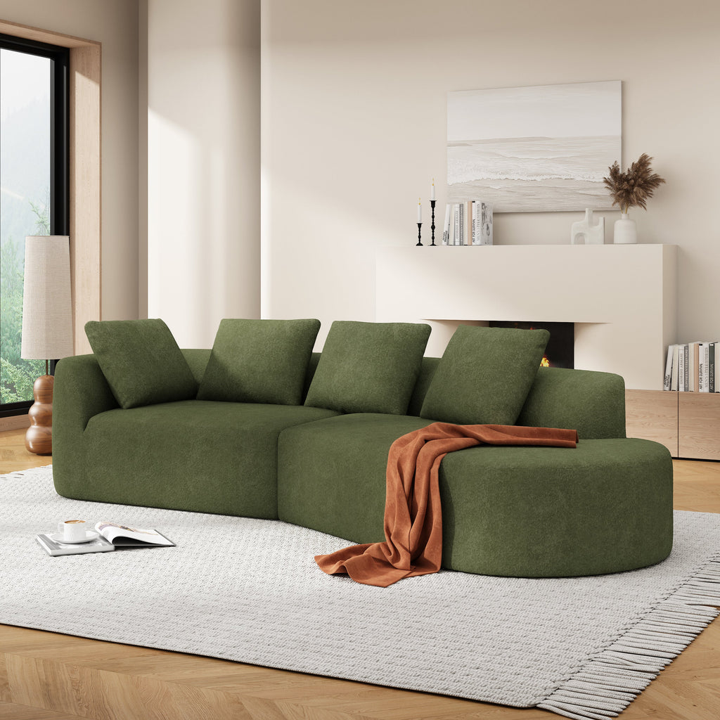 116' Modern Curved Sectional Sofa for Living Room