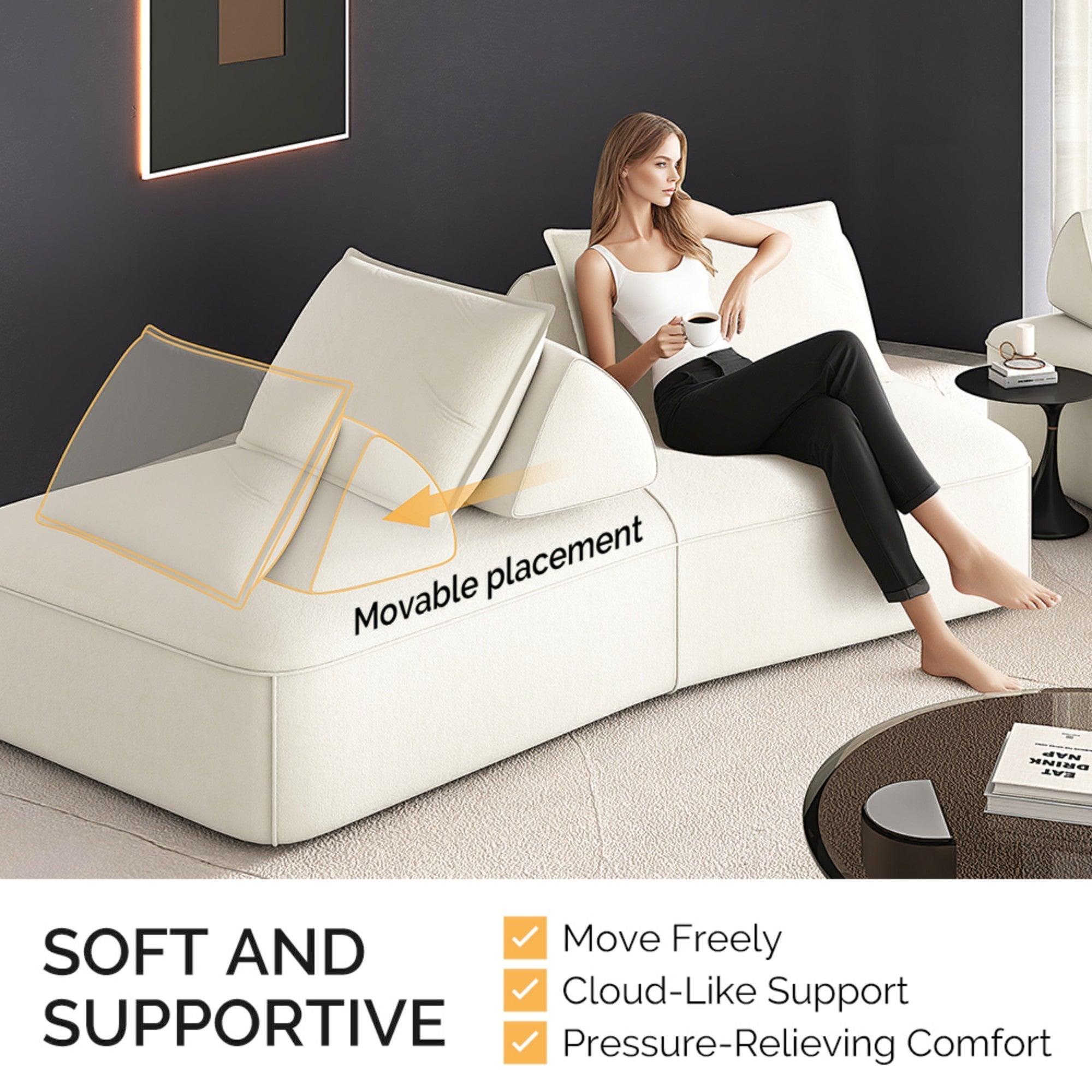 Modern Light Luxury Oversized Modular Sectional Sofa Set