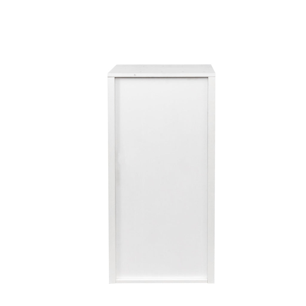 White Modular Wine Bar Cabinet with Storage Shelves