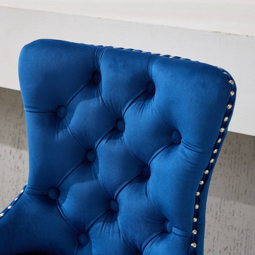 Modern Upholstered Swivel Velvet Barstools (Set of 2)