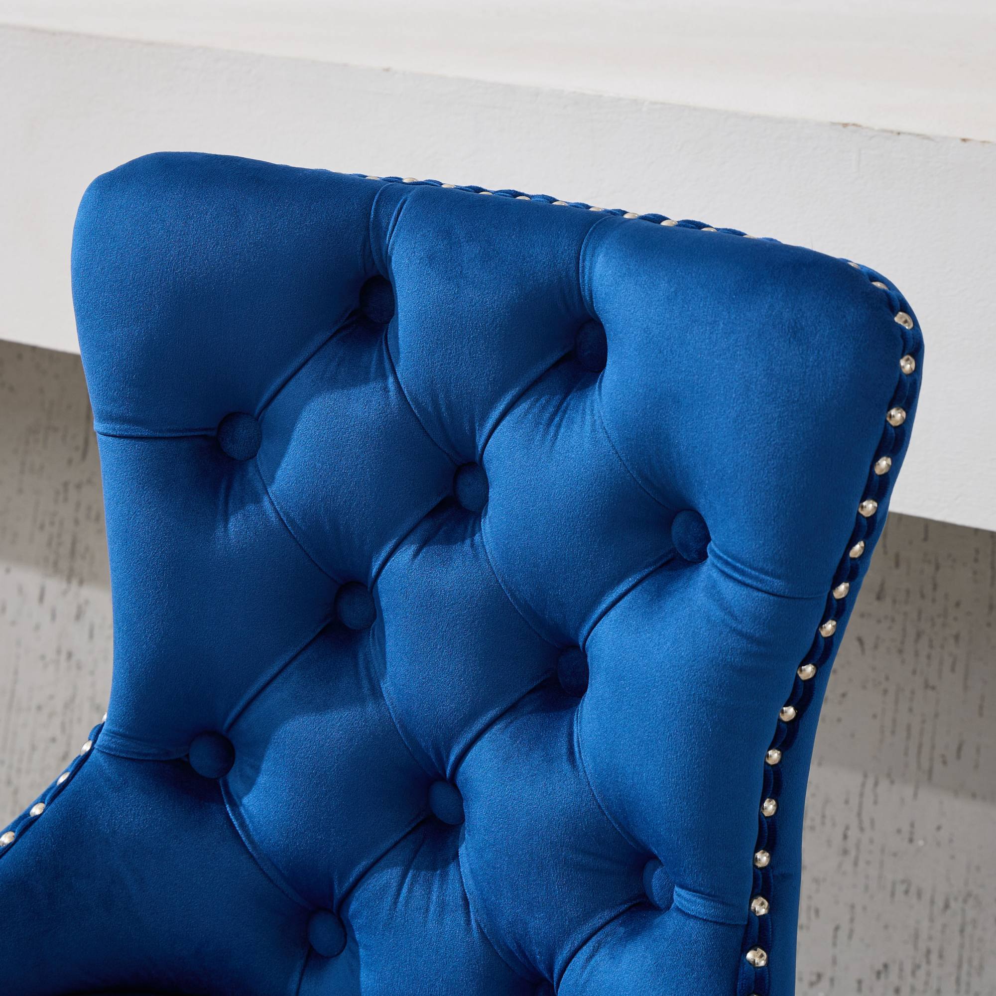 Modern Upholstered Swivel Velvet Barstools (Set of 2)