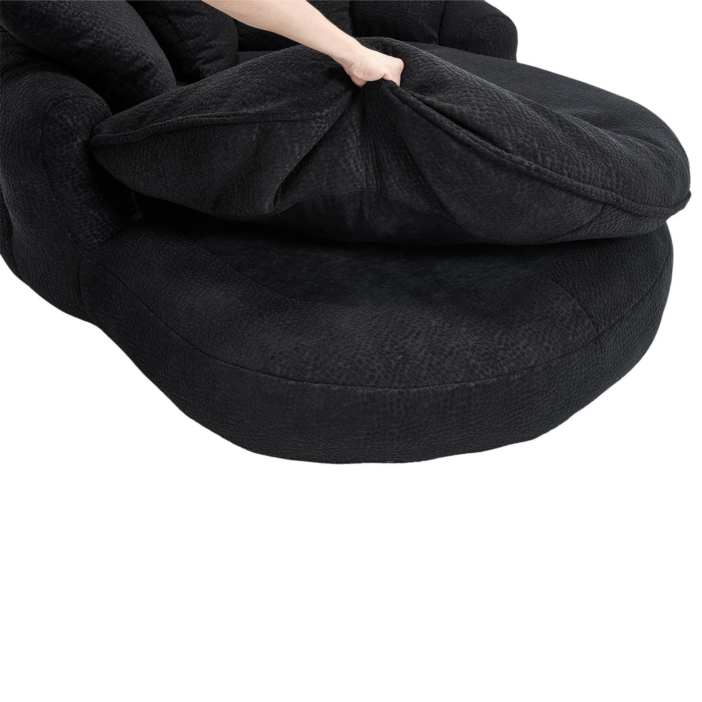 Oversized Oval Upholstered Bean Bag Sofa