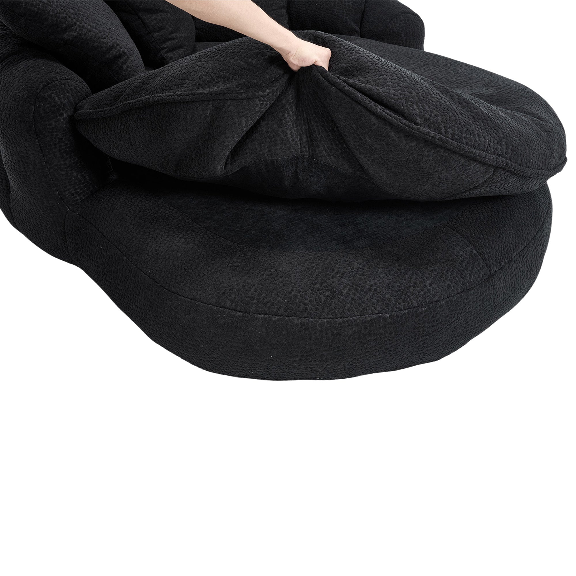 Oversized Oval Upholstered Bean Bag Sofa
