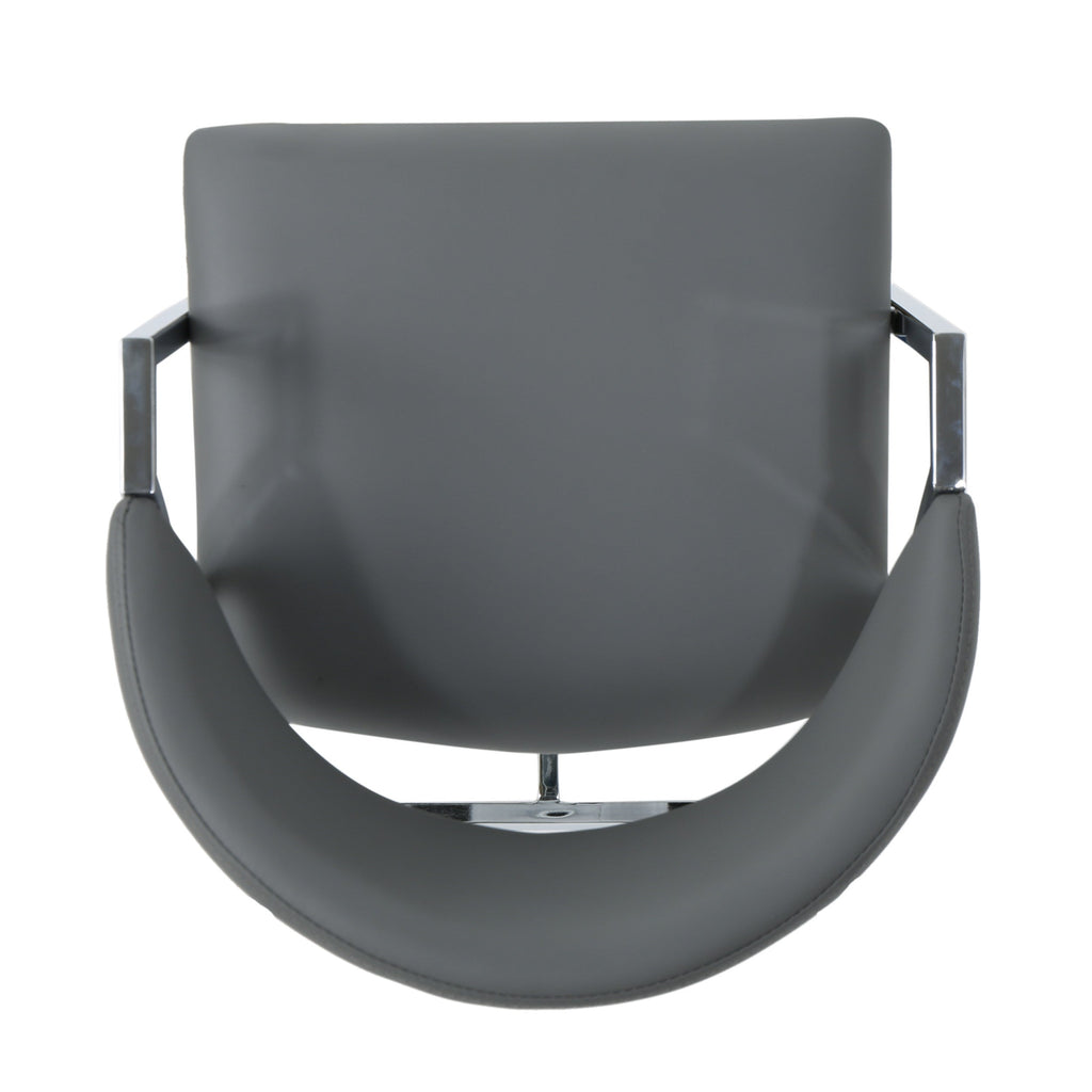 Modern PU Bar Stools with Low Back and Arms (Set of 2)