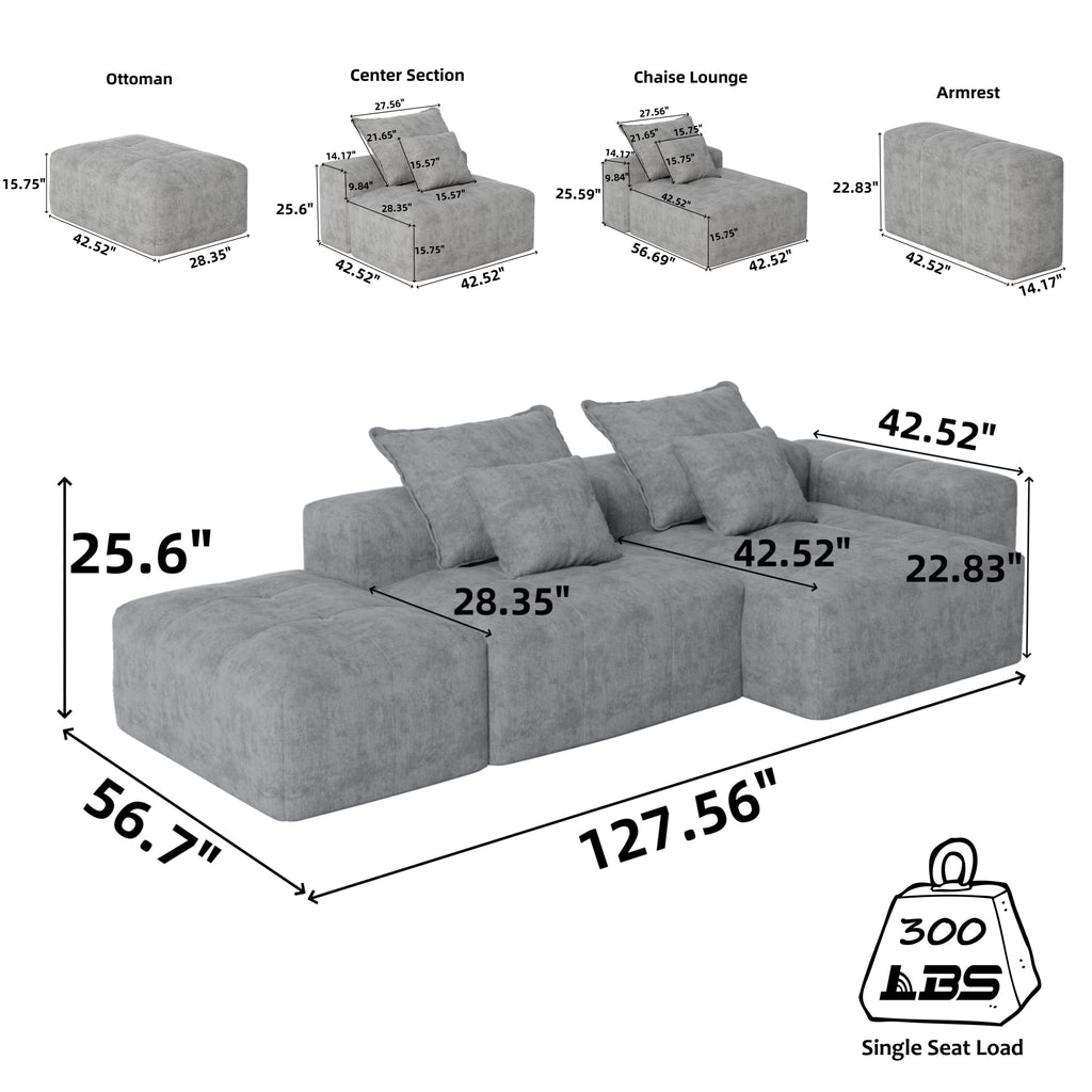 Modern Oversized Modular Sectional Sofa