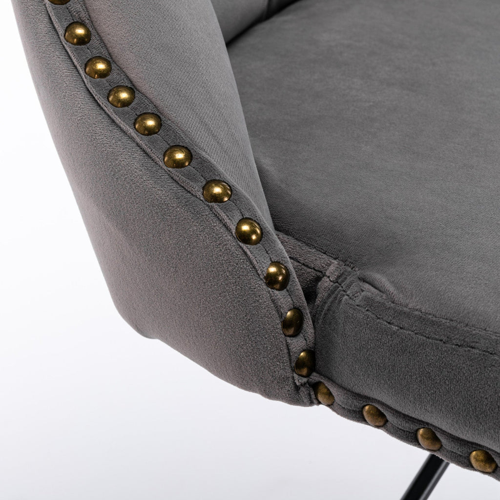 Modern Swivel Velvet Barstools Adjusatble Seat (Set of 2)